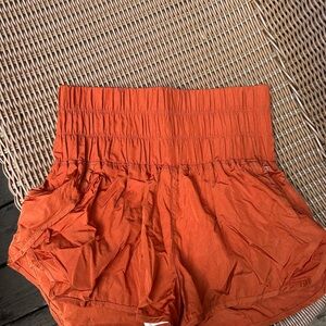 Free People High-Waisted Rust Shorts